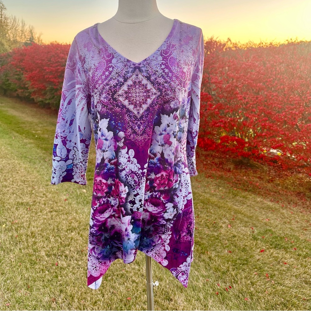 Live and Let Live Purple Tunic Top - Picture 3 of 16